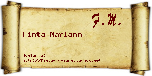 Finta Mariann névjegykártya