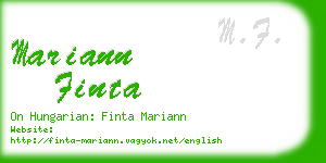 mariann finta business card